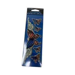 Lethal Threats Designs American Flags Butterflys Domed Decal‎ NIP LT40004WK